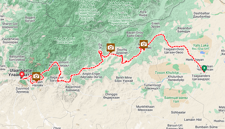 Map-MONGOLIAN MILES FOR A CURE - BikePacking Challenge