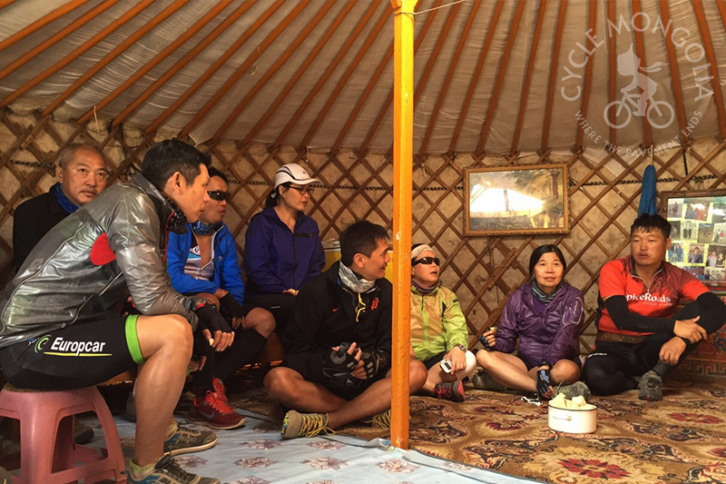 Visiting nomadic herder family in Gobi