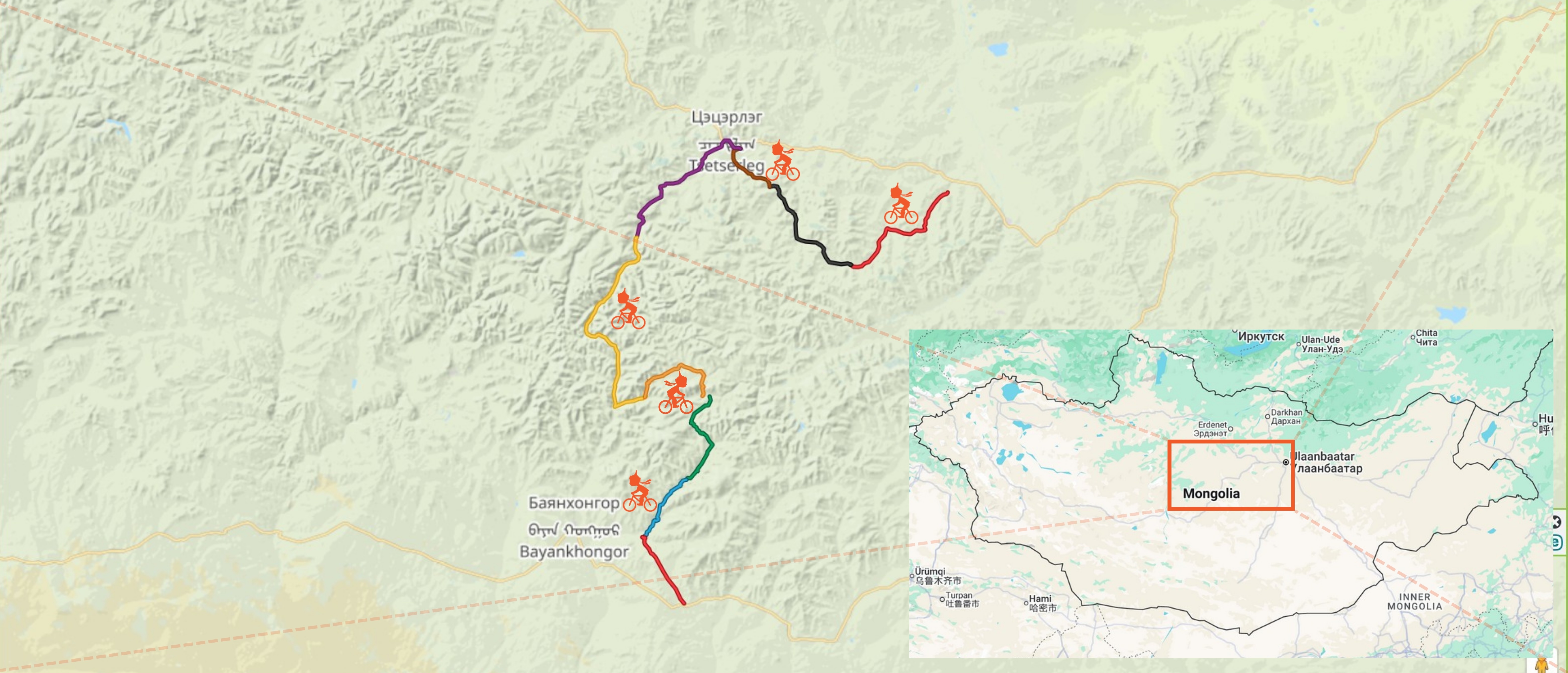 Map-Classic Mongolia Cycling Tour - 13 days
